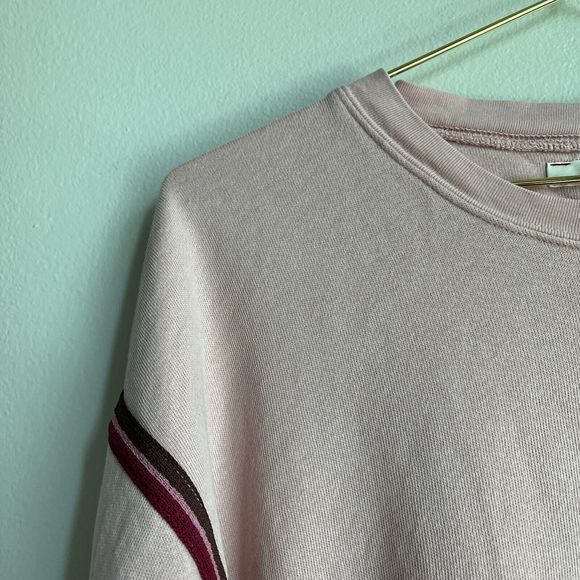 Xirena Women's Side Stripe Tie Hem Sweatshirt in Pink Size LARGE - Picture 2 of 5